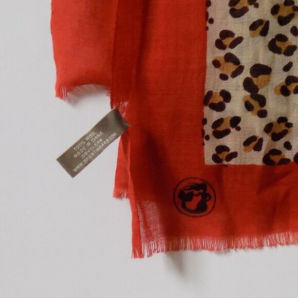 Spartina 449 100% Wool Scarf Lightweight Orange Brown Tan - Picture 4 of 6